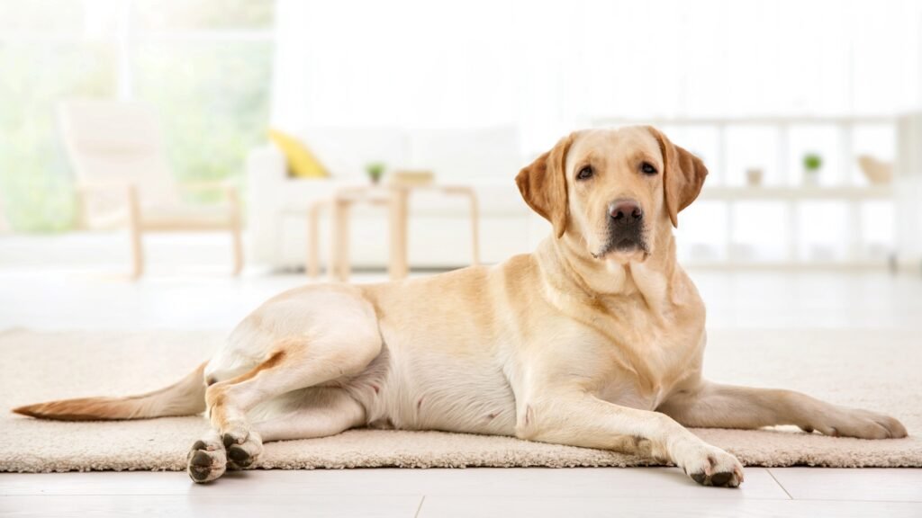 Lab retriever at home