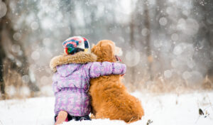 Dog and child