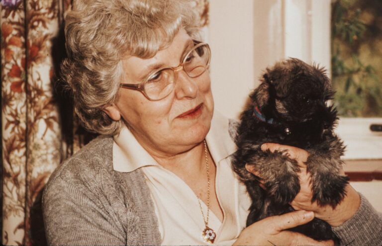 Grandma and her dog.