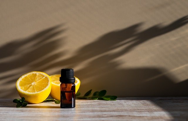 Lemon essential oil.