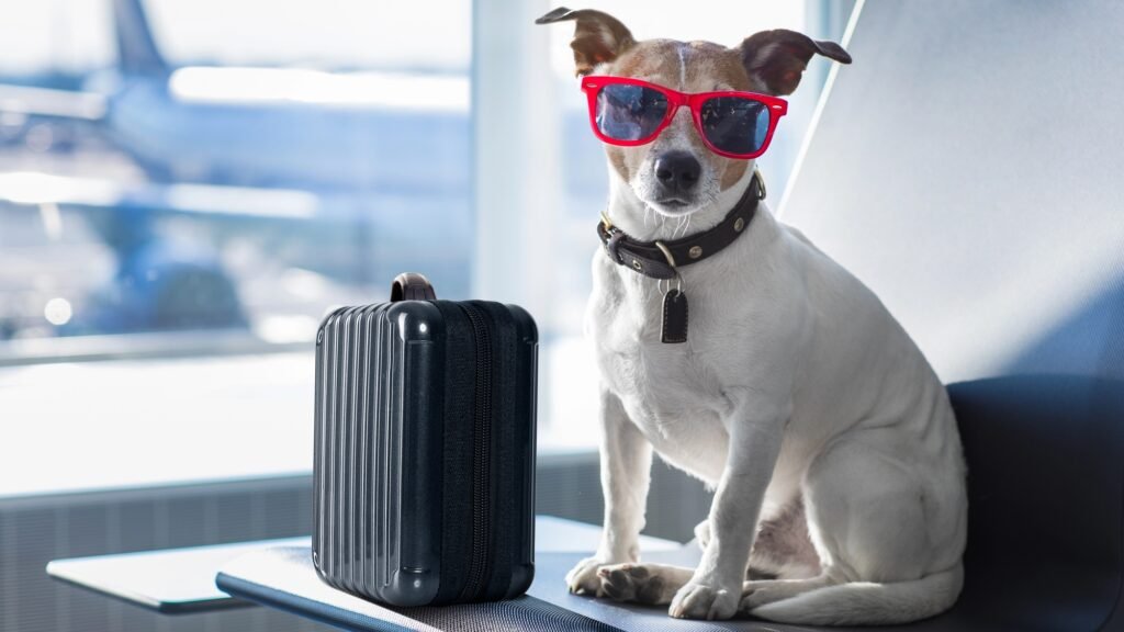 Little dog ready to fly