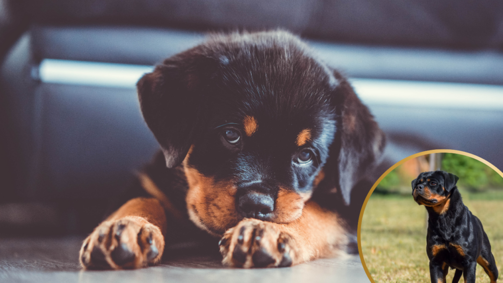 Rottweiler puppy.