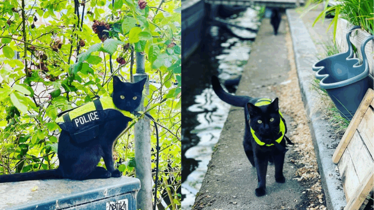 Amsterdam’s Cutest, Furry Police Officer Nimis — the Houseboat Cat Patrols the Canals in a Police Vest