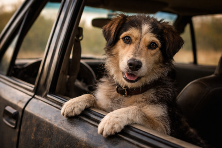 Stray Dog Jumps into Car and Chooses His Forever Family